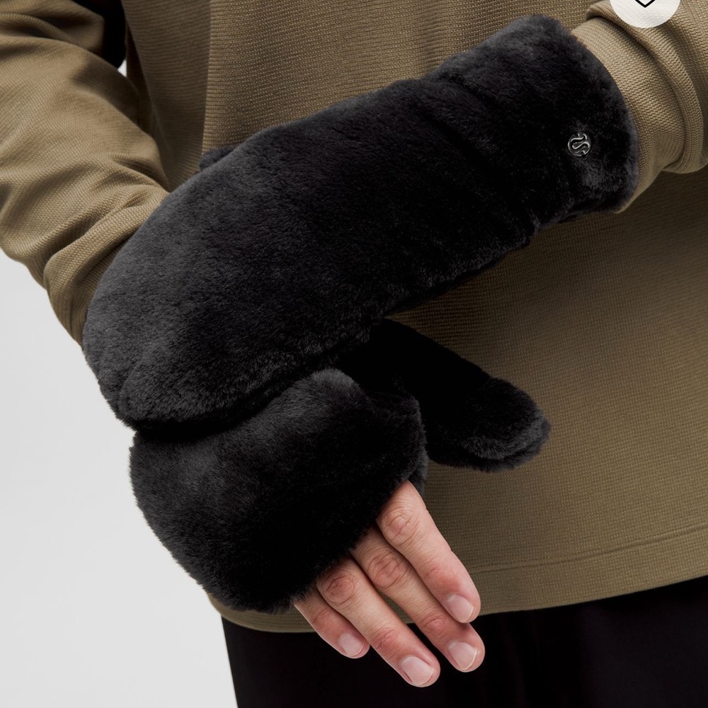 Plush Fleece Mittens blk size M/L blk